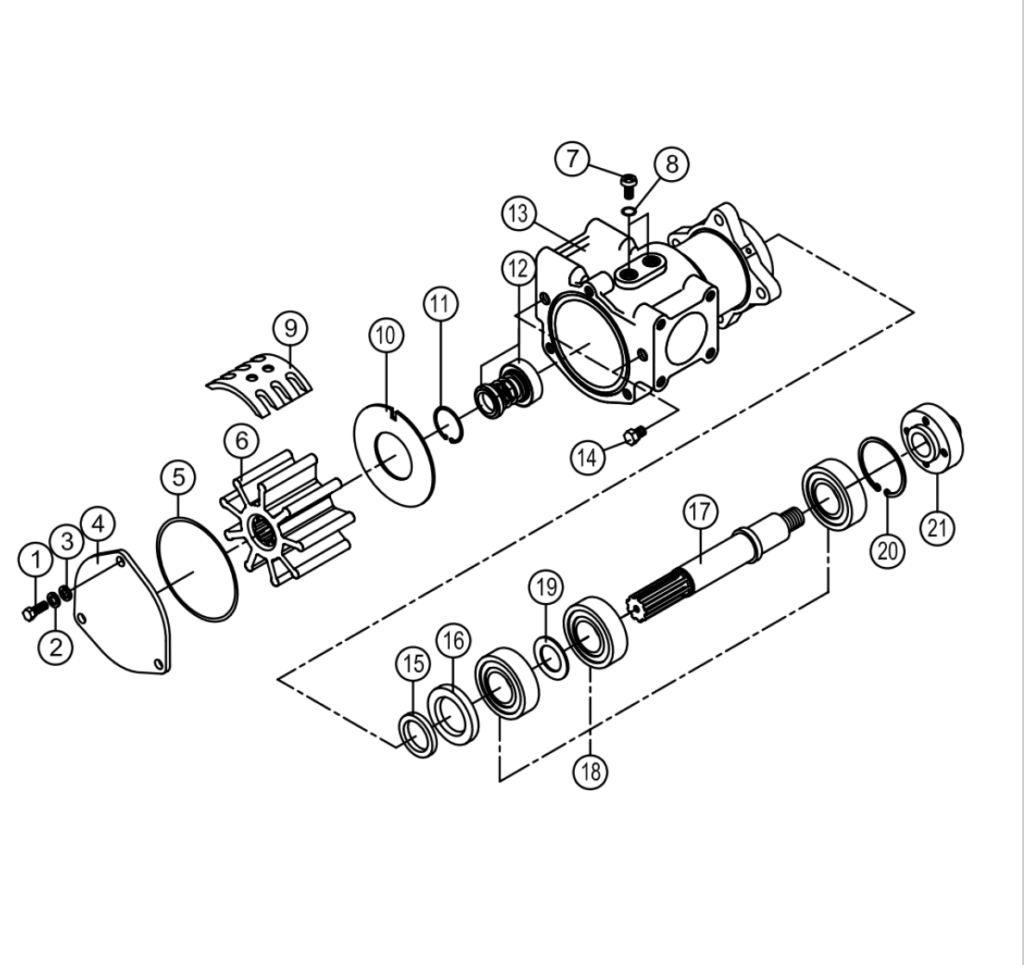 1730C Sherwood Bomba de agua salada para motores Cummins de la serie 6C ...